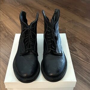 Black Lace-Up Women's Ankle Boots - Unbranded